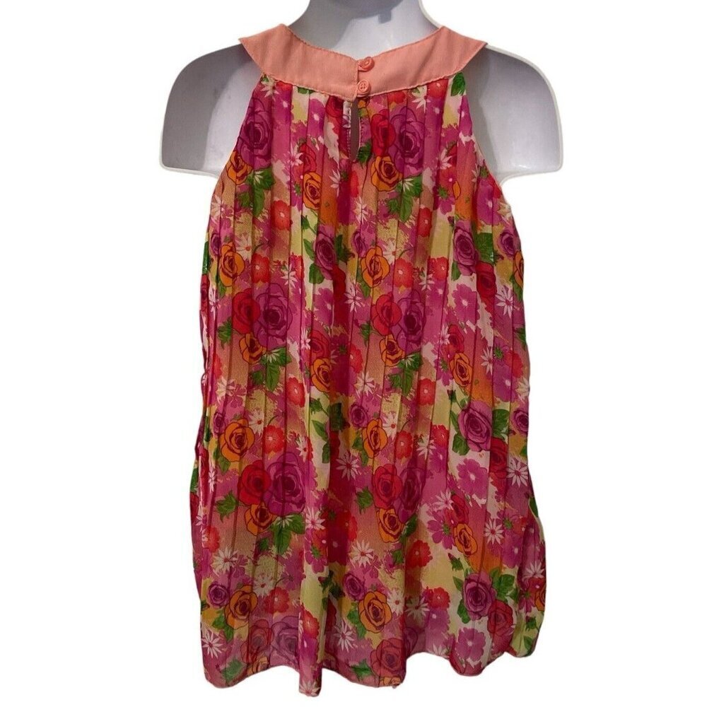Healthtex Girls Floral Pleated Dress Size 3T Pink Lined - Picture 6 of 12